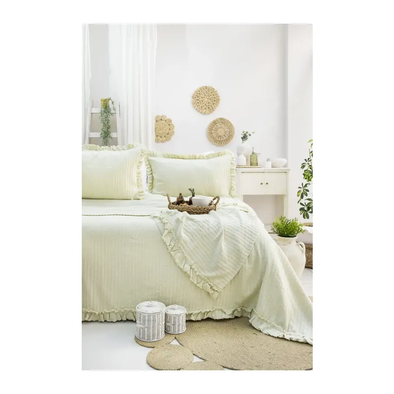Şaheser Home Collection Yatak Örtüsü Çift Kişilik Marta Yeşil