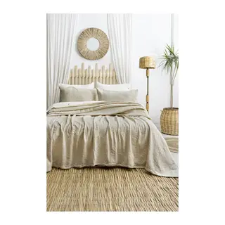 Şaheser Home Collection Yatak Örtüsü Çift Kişilik Silvia Bej