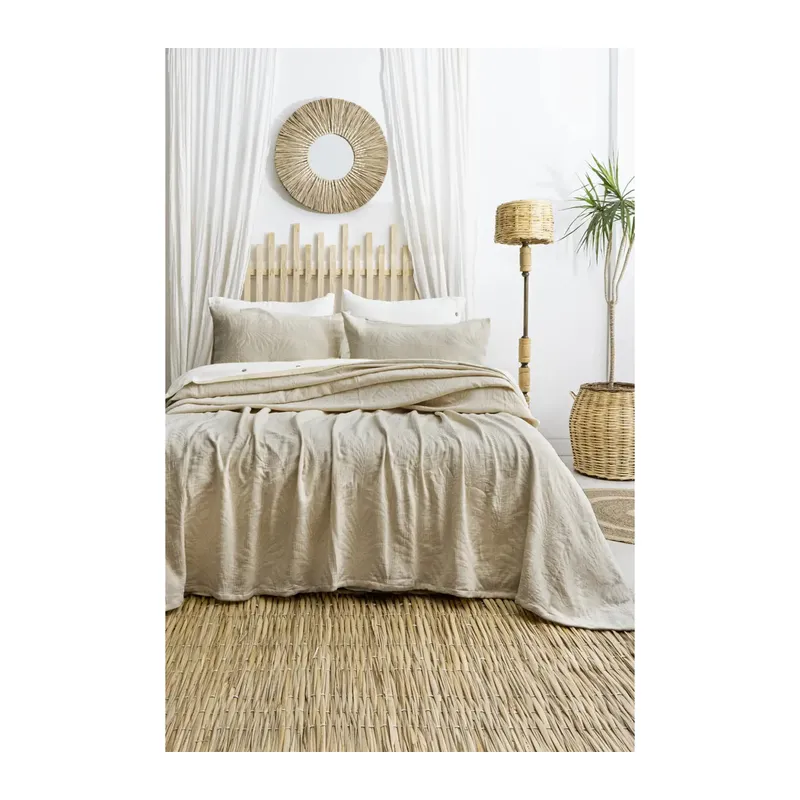 Şaheser Home Collection Yatak Örtüsü Çift Kişilik Silvia Bej