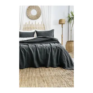 Şaheser Home Collection Yatak Örtüsü Çift Kişilik Silvia Antrasit