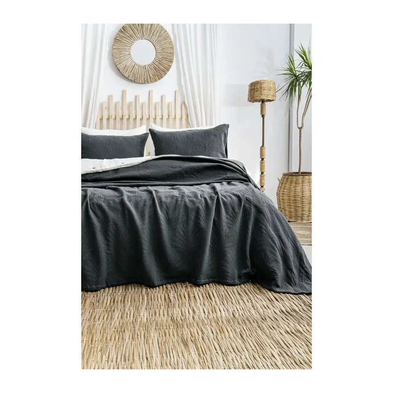 Şaheser Home Collection Yatak Örtüsü Çift Kişilik Silvia Antrasit