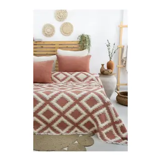 Şaheser Home Collection Müslin Yatak Örtüsü Seti Çift Kişilik Sonia Kiremit