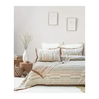 Şaheser Home Collection Yatak Örtüsü Çift Kişilik Müslin Lia Kiremit
