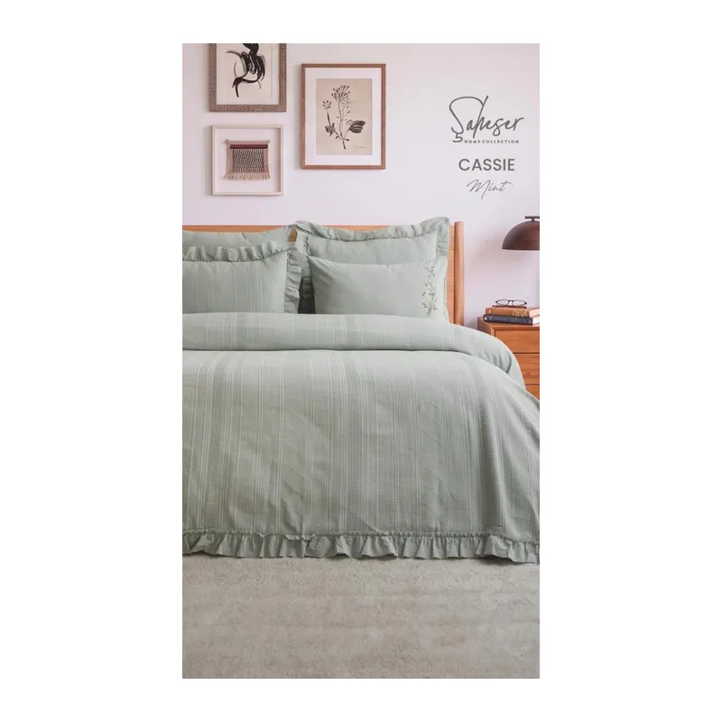Şaheser Home Collection Yatak Örtüsü Çift Kişilik Cassie Mint