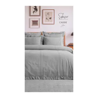 Şaheser Home Collection Yatak Örtüsü Çift Kişilik Cassie Gri