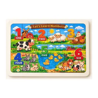 Sayılar (İngilizce) - 24 Parça Ahşap Puzzle