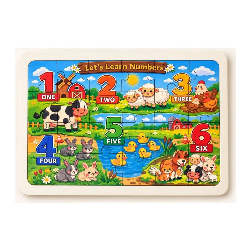 Sayılar (İngilizce) - 24 Parça Ahşap Puzzle