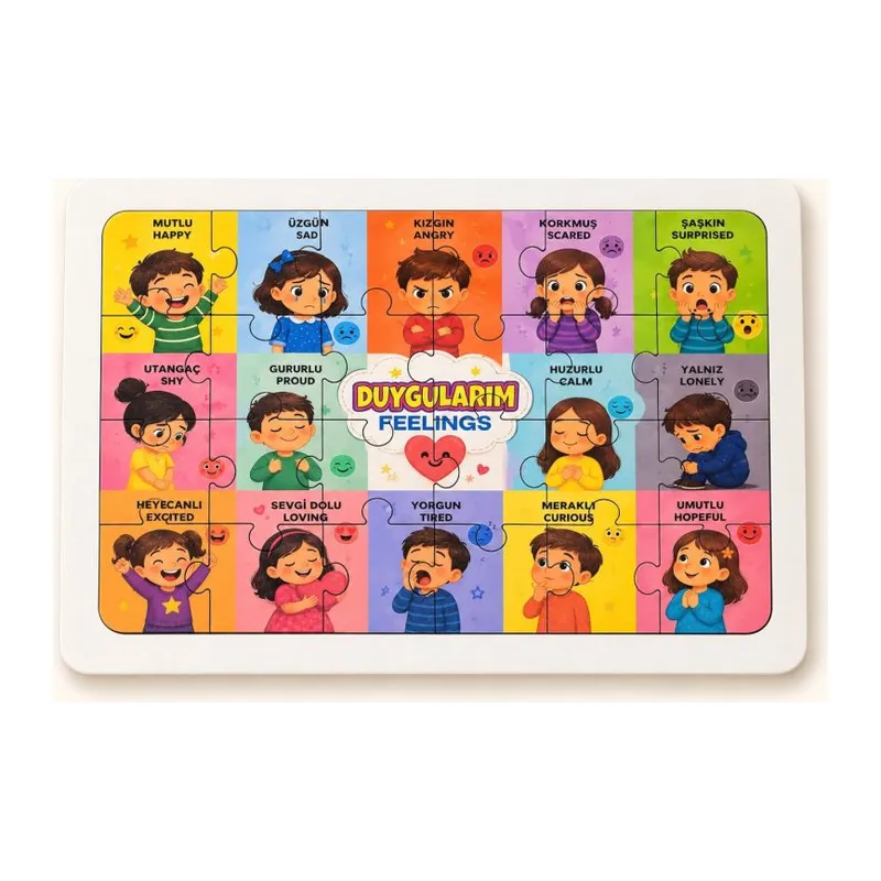 Duygularım (İngilizce) - 24 Parça Ahşap Puzzle