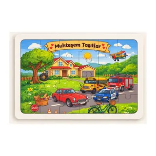 Muhteşem Taşıtlar - 24 Parça Ahşap Puzzle
