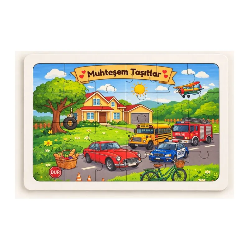 Muhteşem Taşıtlar - 24 Parça Ahşap Puzzle