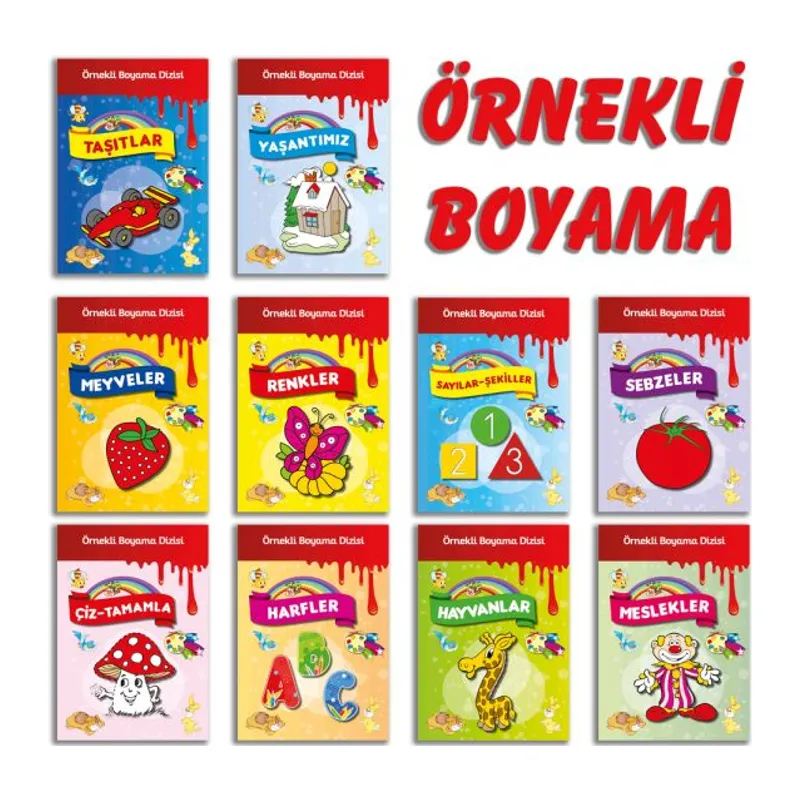 Örnekli Boyama Dizisi 10 Set