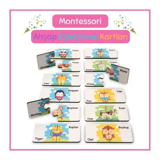 Montessorı Eşleştirme Kartları Puzzle-Aklımda Zeka Oyunları