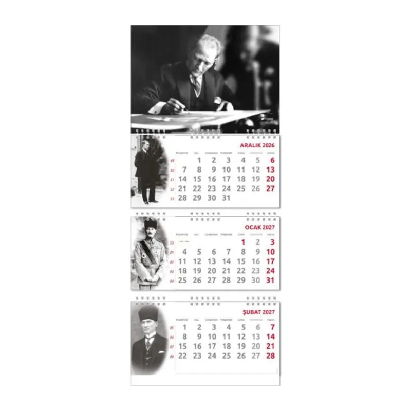 2027 Atatürk Gemici Duvar Takvimi - İmza