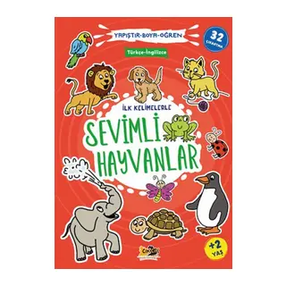 İlk Kelimelerle Sevimli Hayvanlar Yapıştır-Boya-Öğren