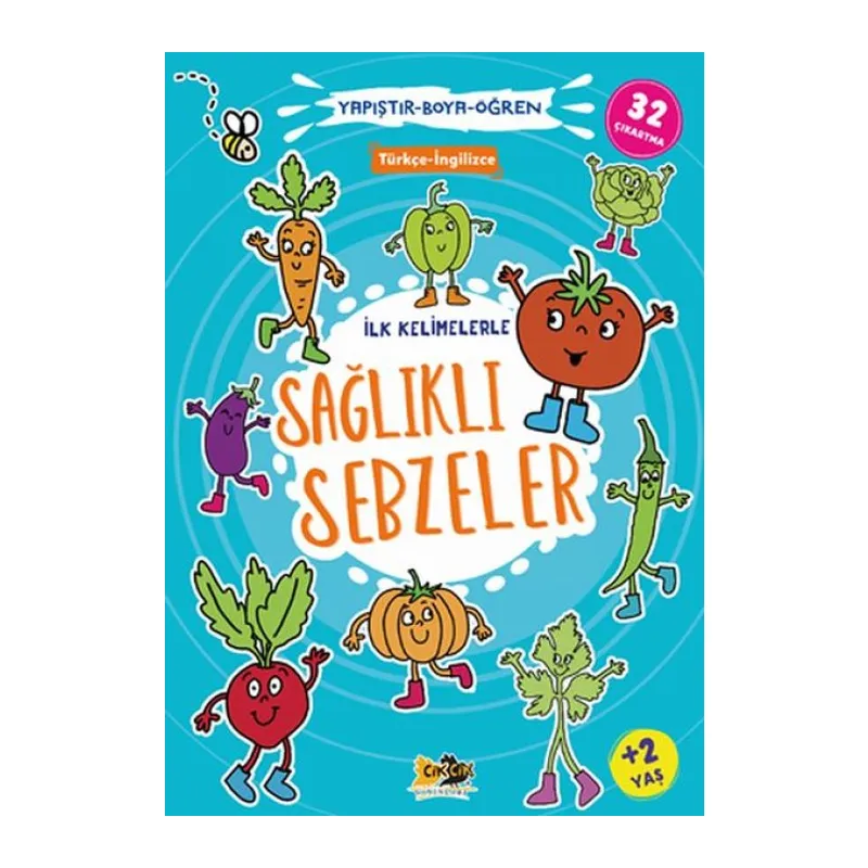 İlk Kelimelerle Sağlıklı Sebzeler Yapıştır-Boya-Öğren