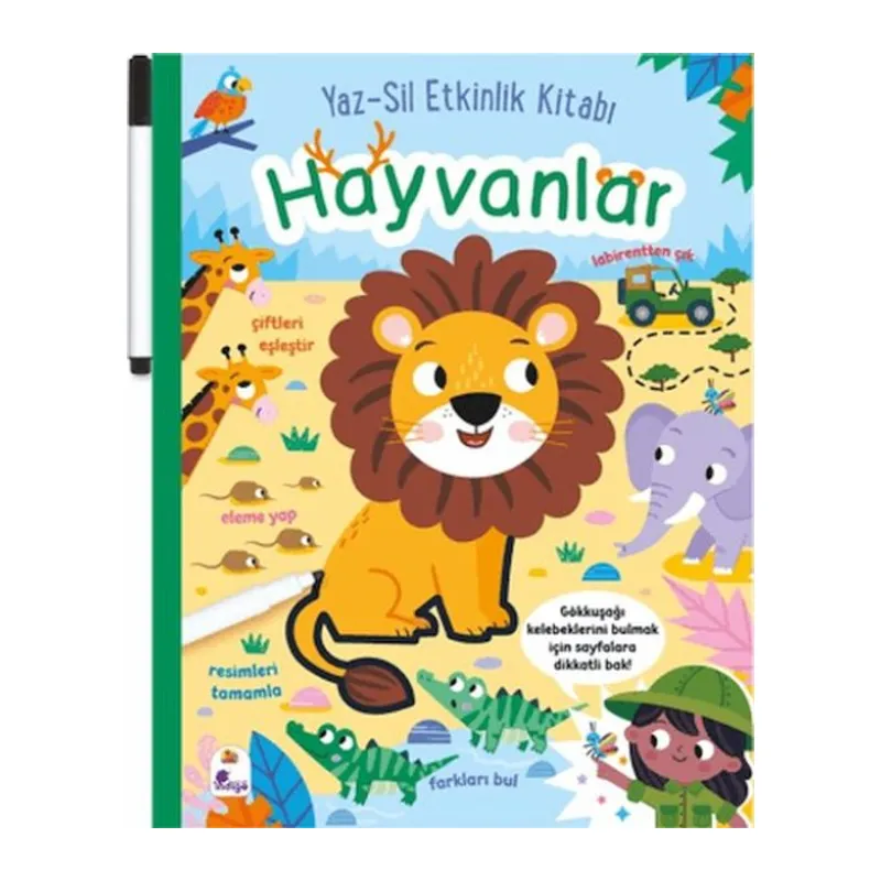 Yaz-Sil Etkinlik Kitabı - Hayvanlar (mli)