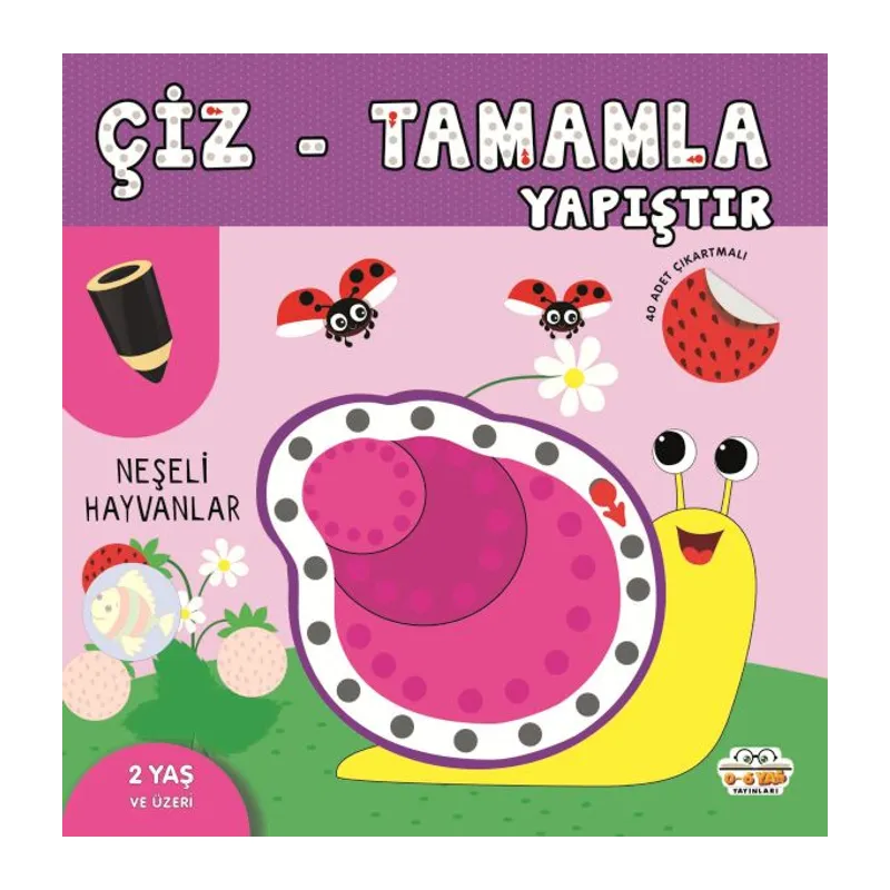 Çiz-Tamamla-Yapıştır Neşeli Hayvanlar