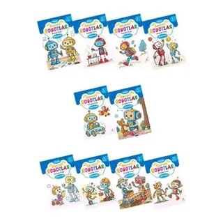 Sevimli Robotlar Boyoma Kitabı Çıkartmalı (10 Set)