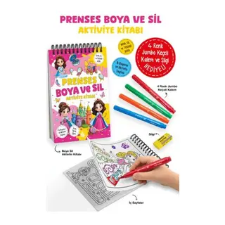 Prenses - Boya ve Sil Aktivite Kitabı / 3 Yaş +