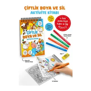 Çiftlik - Boya ve Sil Aktivite Kitabı / 3 Yaş +