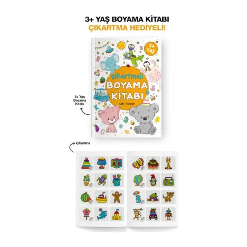 Çıkartmalı Boyama Kitabı 3 Yaş +