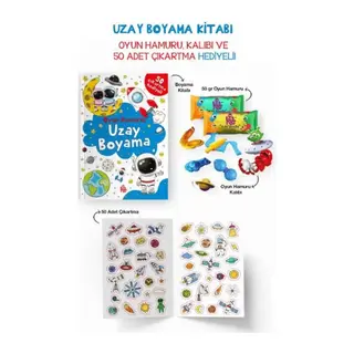 Uzay Boyama Kitabı - Oyun Hamurlu - 3 Yaş +