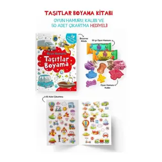 Taşıtlar Boyama Kitabı - Oyun Hamurlu - 3 Yaş +