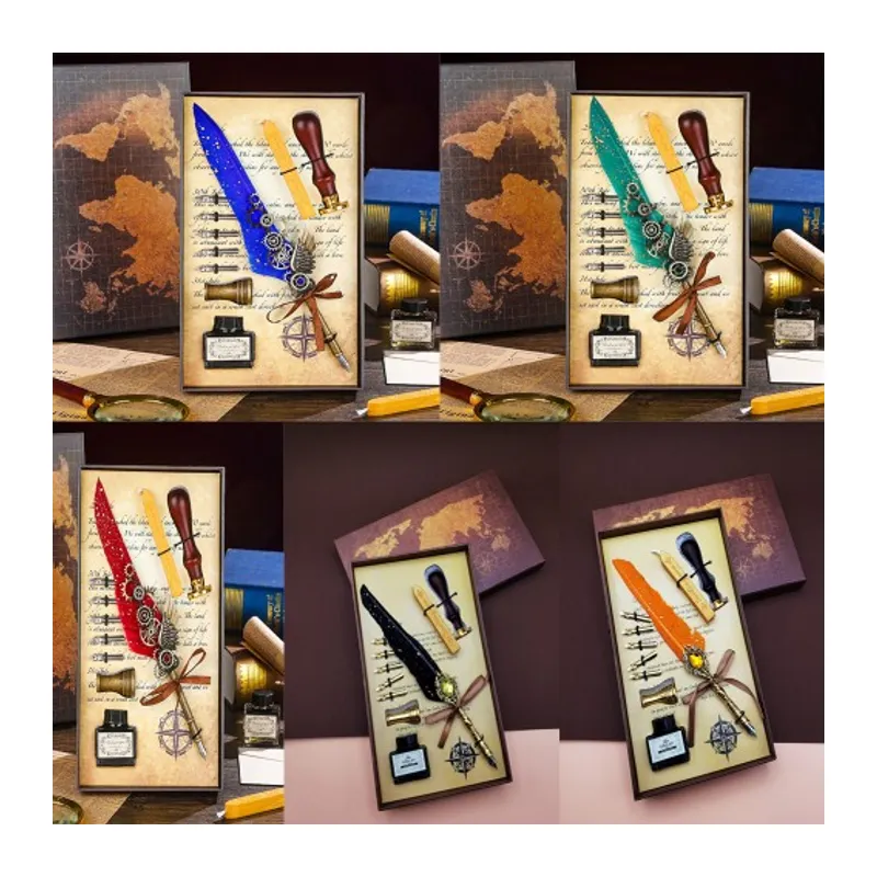 Tüylü Mürekkepli Divit Kalem Seti
