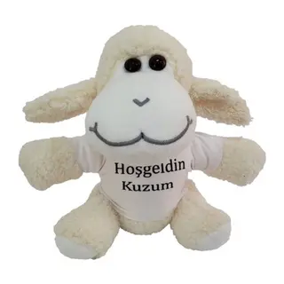 Hoşgeldin Kuzum Tişörtlü Peluş Kuzu