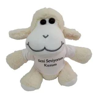 Seni Seviyorum Kuzum Tişörtlü Peluş Kuzu