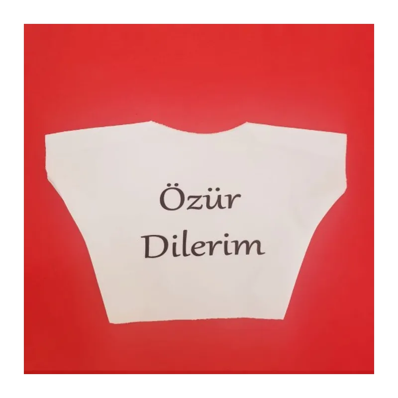 Özür Dilerim Yazılı Peluş Oyuncak Tişörtü