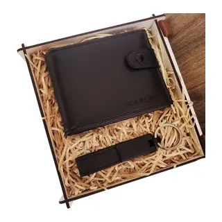 Cüzdan Anahtarlık Ahşap Kutulu Set