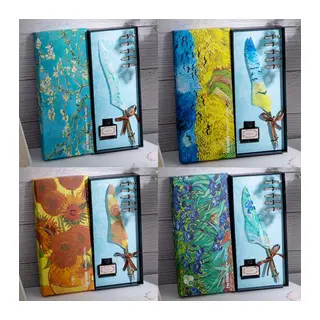 Toptan Vang Gogh Temalı Tüylü Divit Kalem Seti