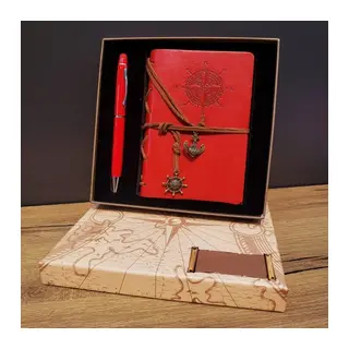 Pusula Tasarım Deri Defter Ve Dokunmatik Kalem