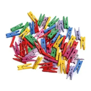 100lü Renkli Ahşap Mandal Seti 2.5 cm