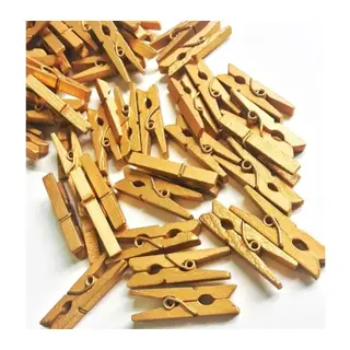 100lü Gold Ahşap Mandal Seti