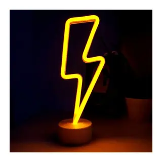 Neon Işıklı Şimşek Lamba USB+Pil