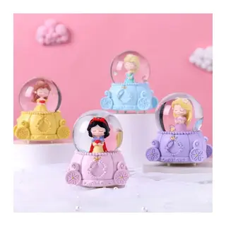Sevimli Prenses Tasarımlı Işıklı Mini Kar Küresi