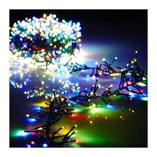 10m 100 LED Pilli 2 Kademeli RGB Işık Siyah Kablo