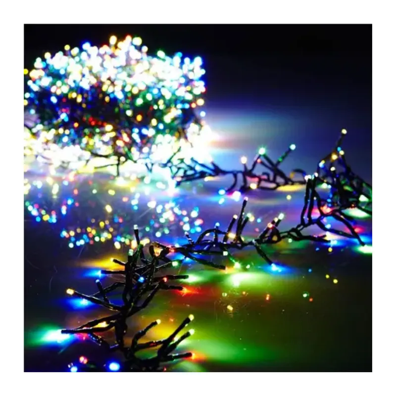 10m 100 LED Pilli 2 Kademeli RGB Işık Siyah Kablo