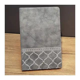 Desenli Gri Deri Defter