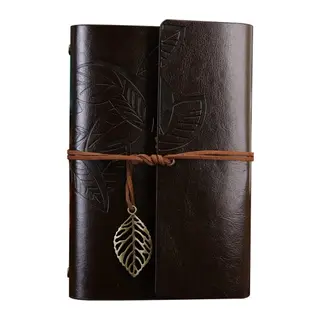 Büyük Yaprak Desenli Deri Defter