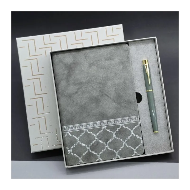 Kutulu Deri Defter Roller Kalem Set