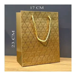 Küçük Boy Gold İpli Karton Çanta