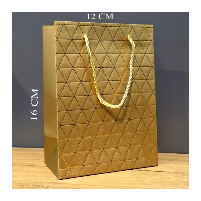 Mini Boy Gold Karton Hediye Çantası