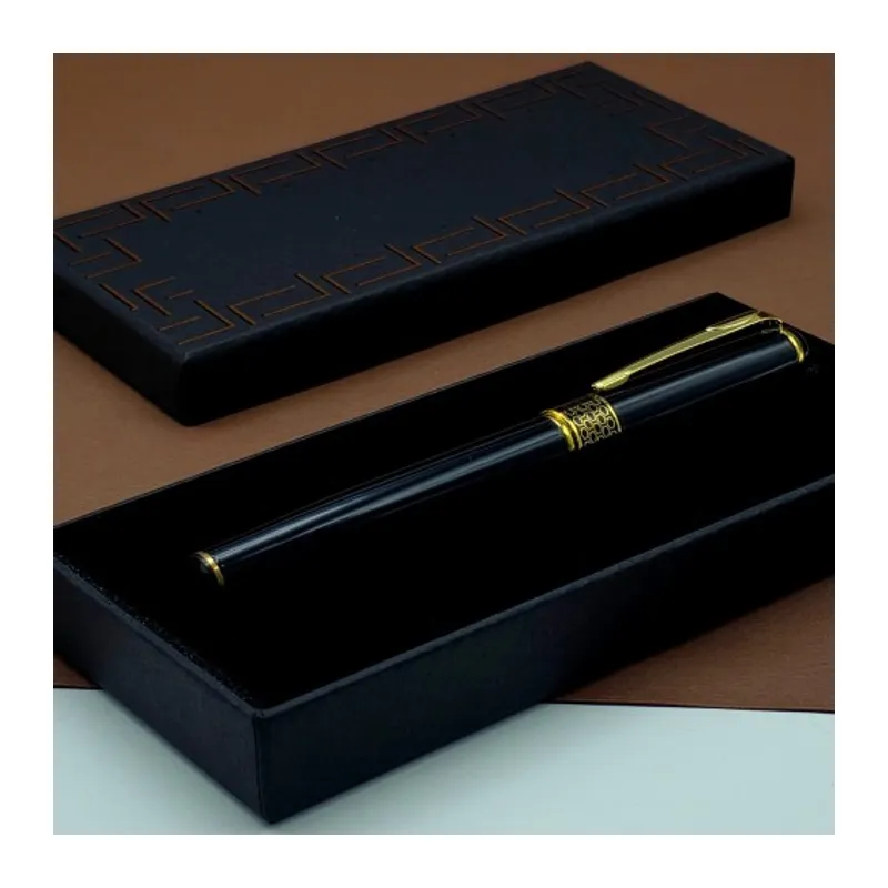 Gold İşlemeli Siyah Metal Roller Kalem