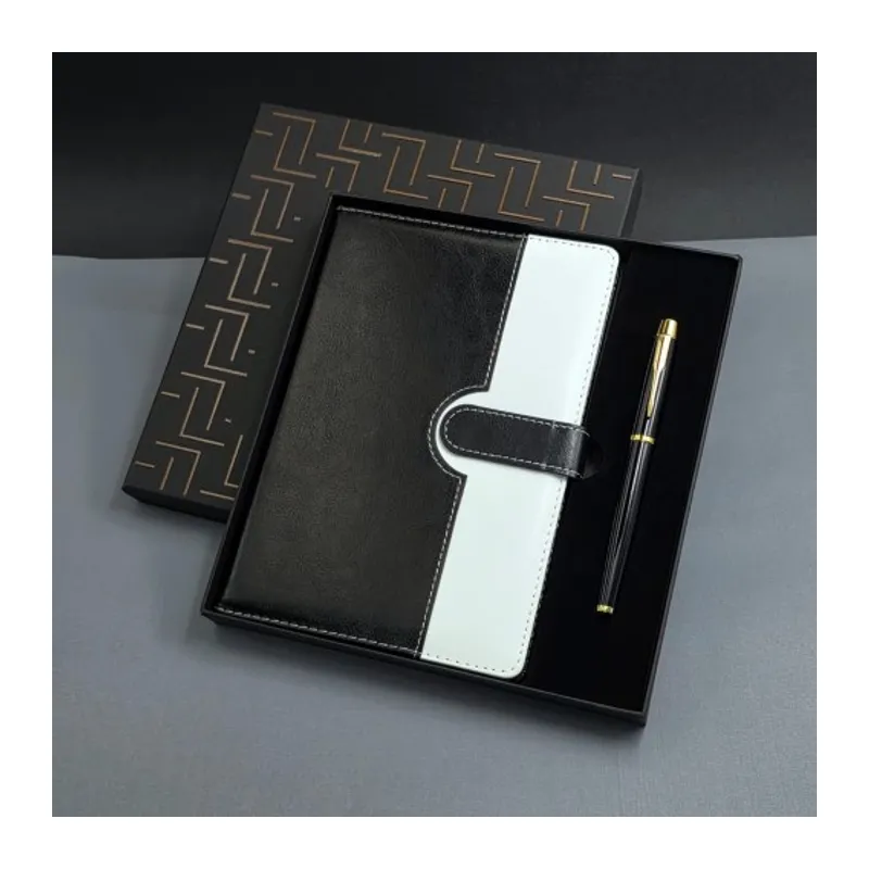 Siyah Beyaz Tarihsiz Ajanda Defter Kalem Seti