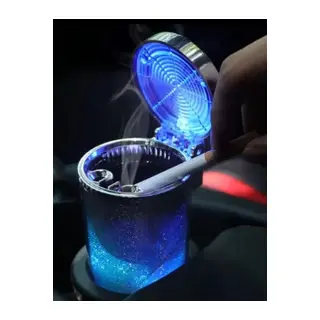 Araç İçi Oto Kokusuz Küllük RGB Işıklı Kapaklı