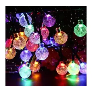 5m 28 Led Kristal Top Gün Işığı Şeffaf Kablo Fişli Eklemeli
