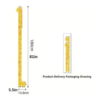 Sevimli Figürlü Çocuk Odası Boy Ölçer Sticker 180 cm